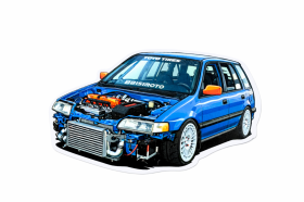 Bisimoto Civic Wagon Sticker